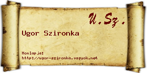 Ugor Szironka névjegykártya